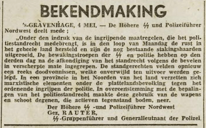 Amersfoortsche Courant 4 mei 1943 pagina 1