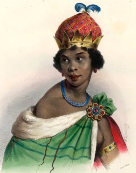 NPG D34632; Ann Zingha by Achille DevÈria, printed by  FranÁois Le Villain, published by  Edward Bull, published by  Edward Churton, after  Unknown artist