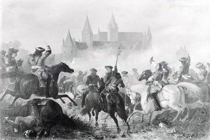 800px-Karel_Frederik_Bombled_-_Anno_1672._Condé_raakt_bij_de_Franse_overtocht_van_de_Rijn_gewond_-_SA_1640_-_Amsterdam_Museum