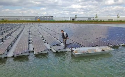 drijvende zonnepanelen bij Bemmel