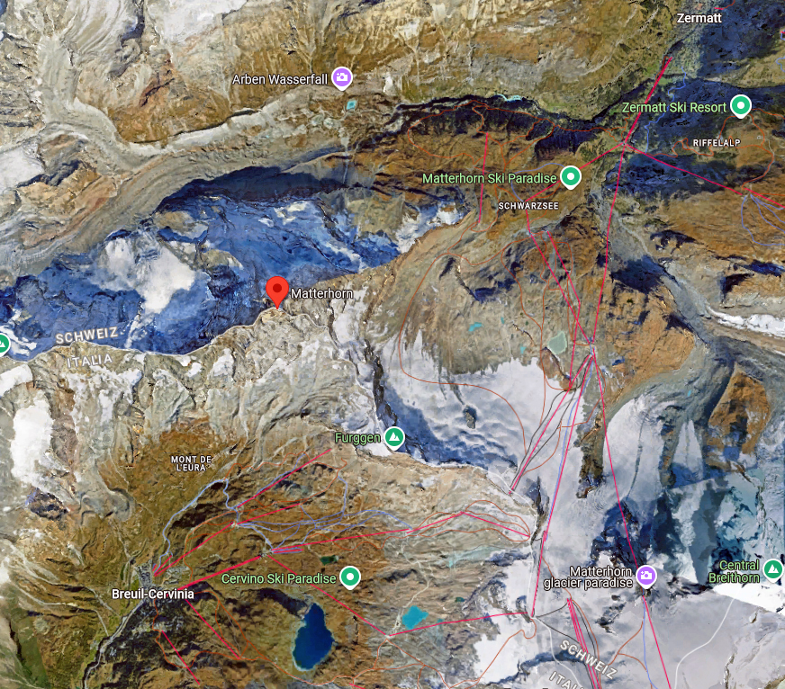 Matterhorn grens italie-zwitserland